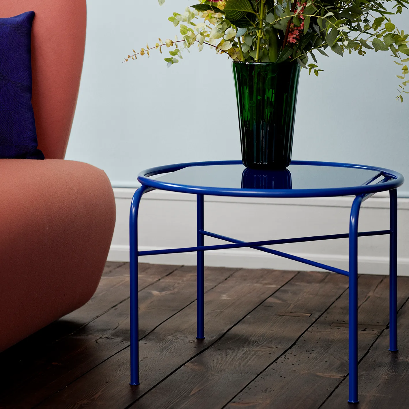 Secant soffbord Ø60 cm, Cobalt blue Warm Nordic