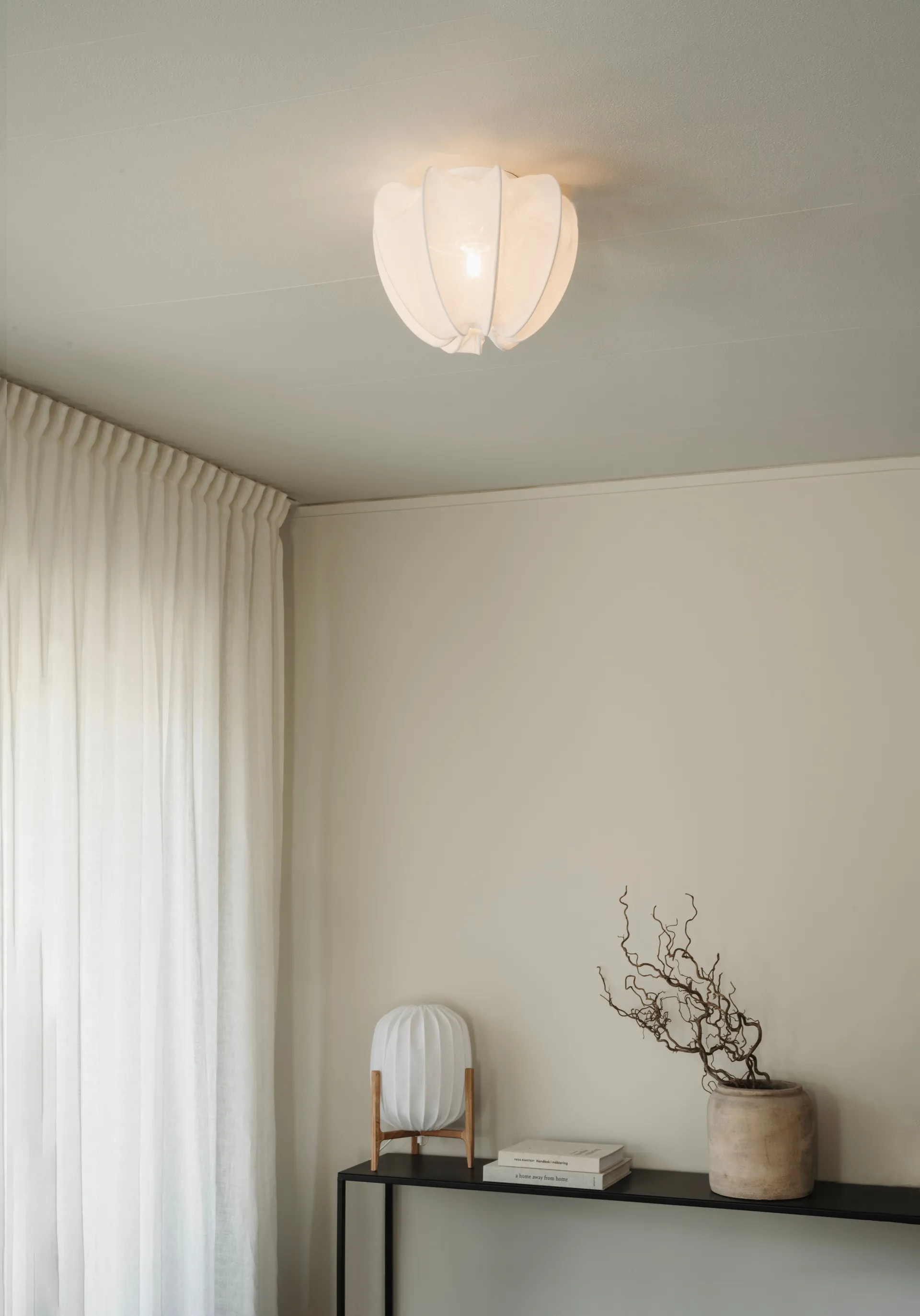 Anna plafond mini Ø30 cm, White linen Watt & Veke