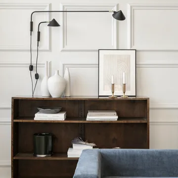 Kelly vägglampa kort arm - Svart-guld - Watt & Veke