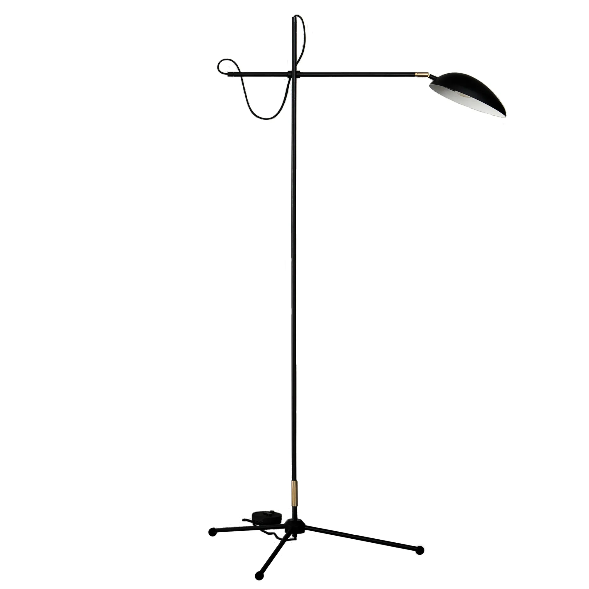 Spoon golvlampa, matt svart, mässing Watt & Veke