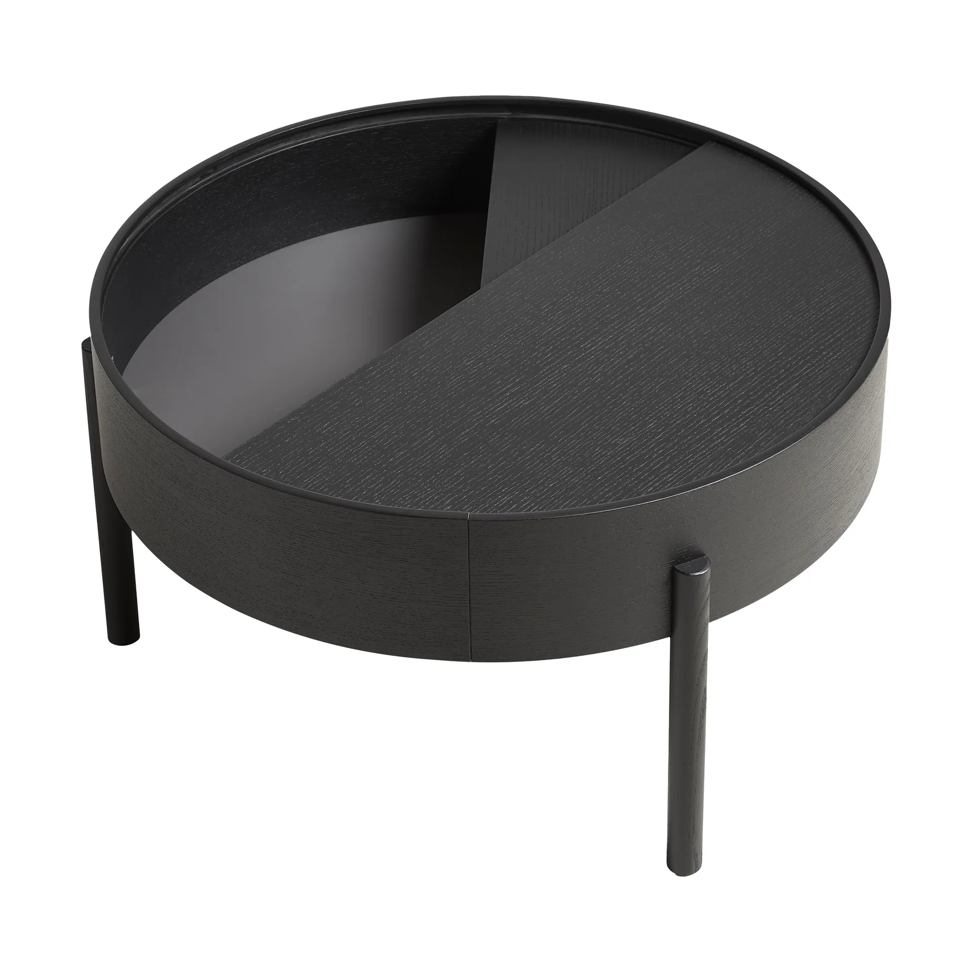 Arc soffbord Ø66 cm, svartmålad ask Woud