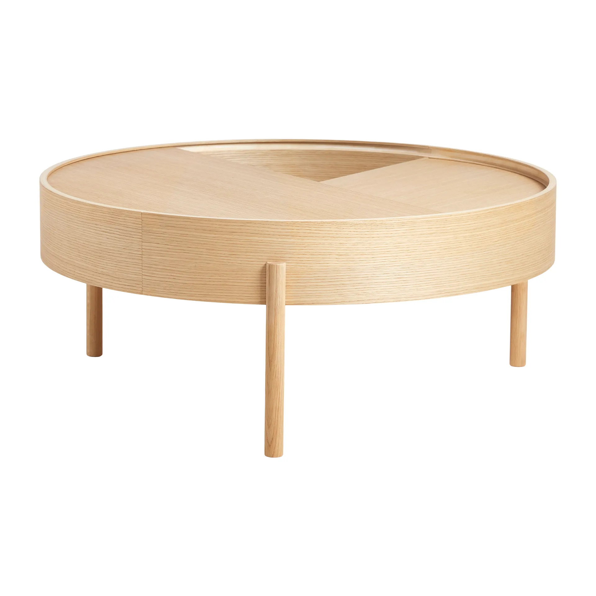 Arc soffbord Ø89 cm, Vitpigmenterad ek Woud