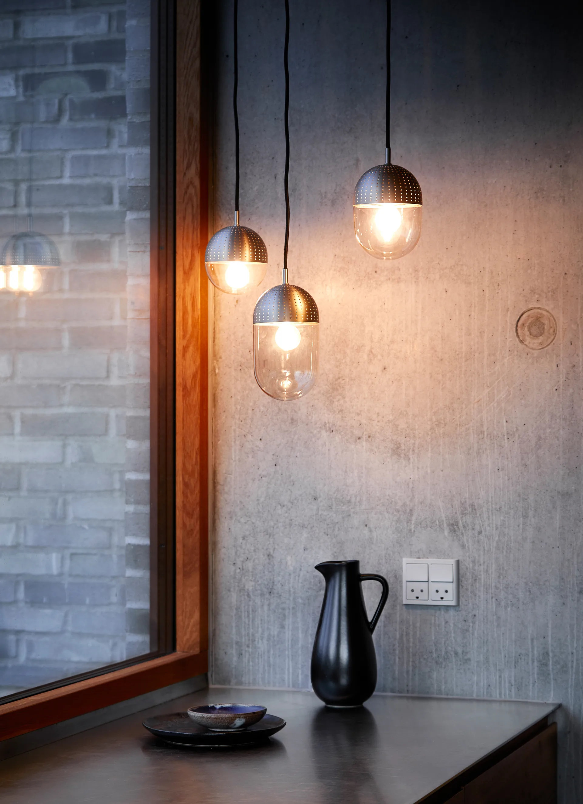 Dot taklampa large, Satin Woud