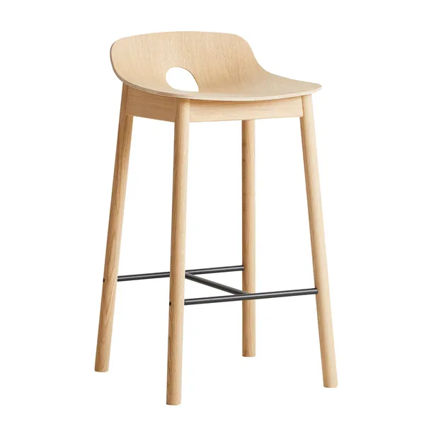 Mono barstol 65 cm, Vitpigmenterad ek Woud