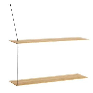 Stedge hylla 80 cm - vitpigmenterad ek - Woud