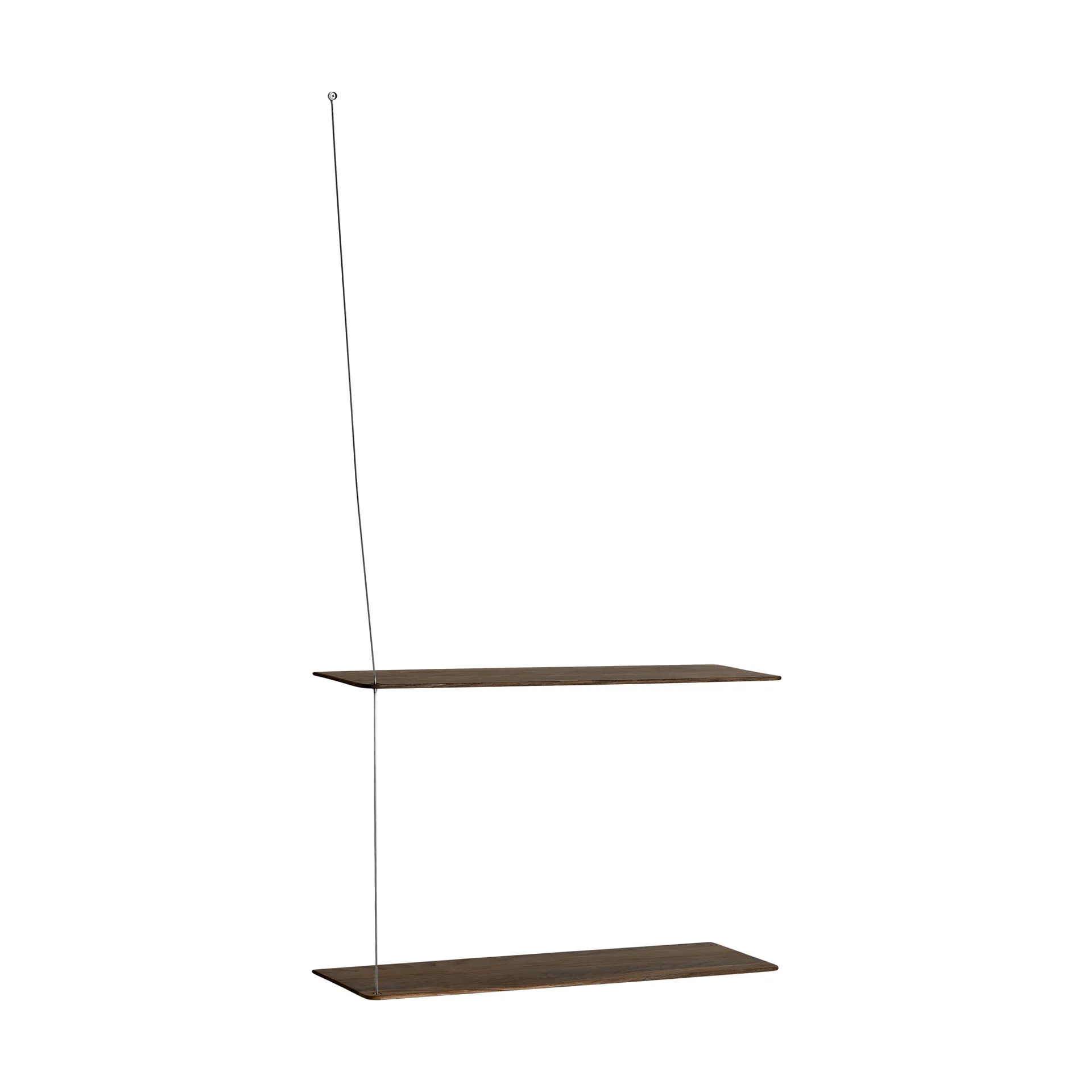 Stedge hylla, Rökt ek-borstat stål, 60 cm, 2 hyllplan Woud