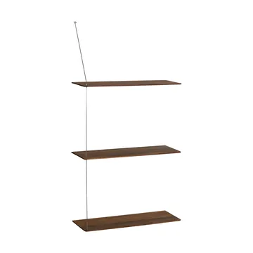 Stedge hylla - Rökt ek-borstat stål, 60 cm, 3 hyllplan - Woud