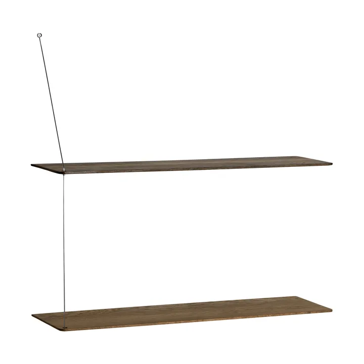 Stedge hylla - Rökt ek-borstat stål, 80 cm, 2 hyllplan - Woud