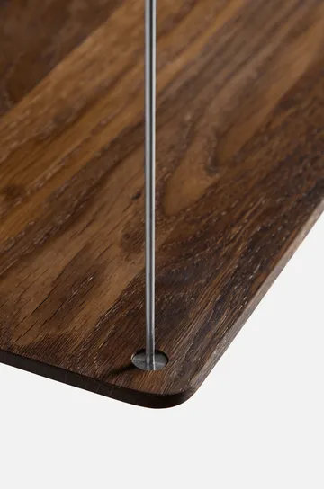 Stedge hylla - Rökt ek-borstat stål, 80 cm, 2 hyllplan - Woud