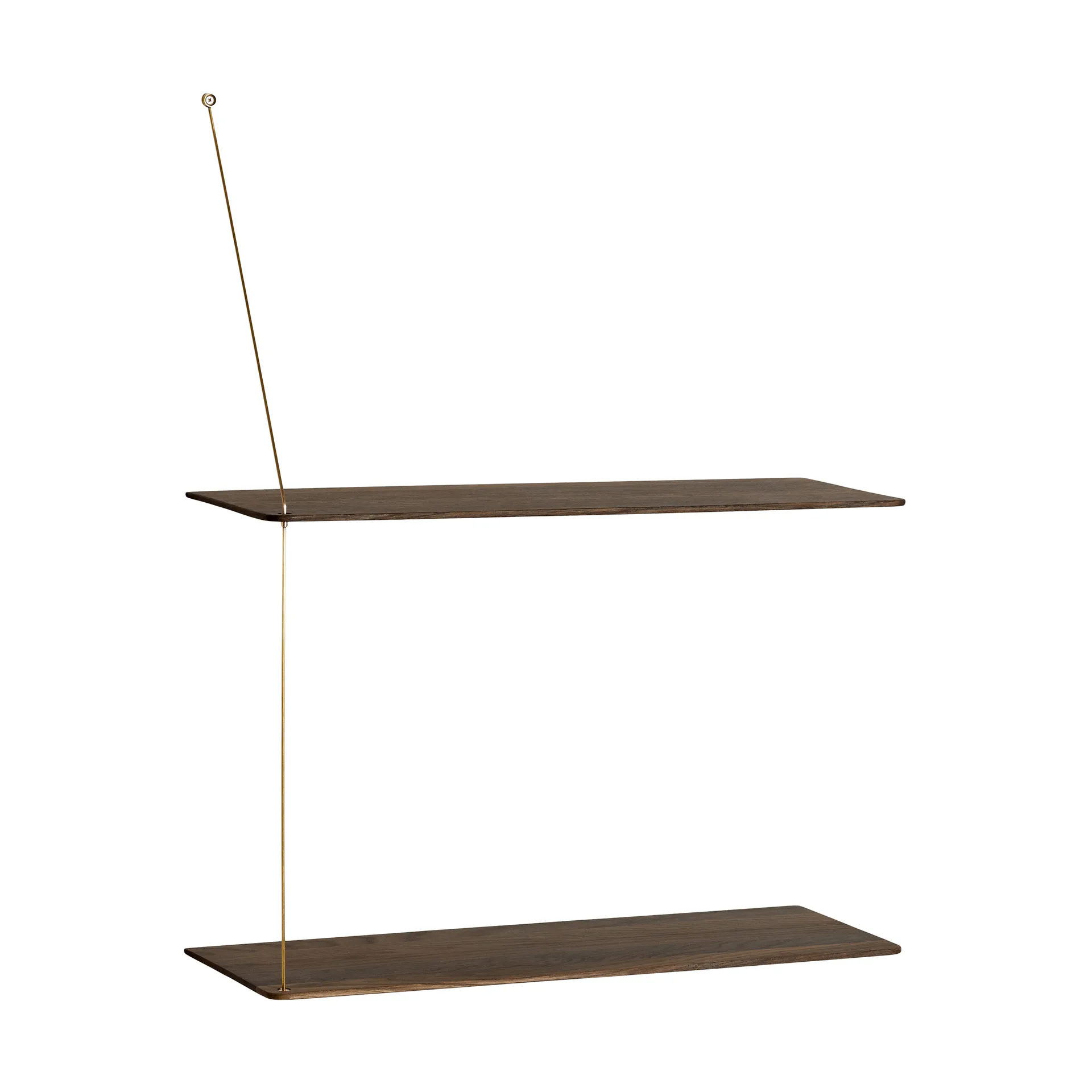 Stedge hylla, Rökt ek-mässing, 60 cm, 2 hyllplan Woud