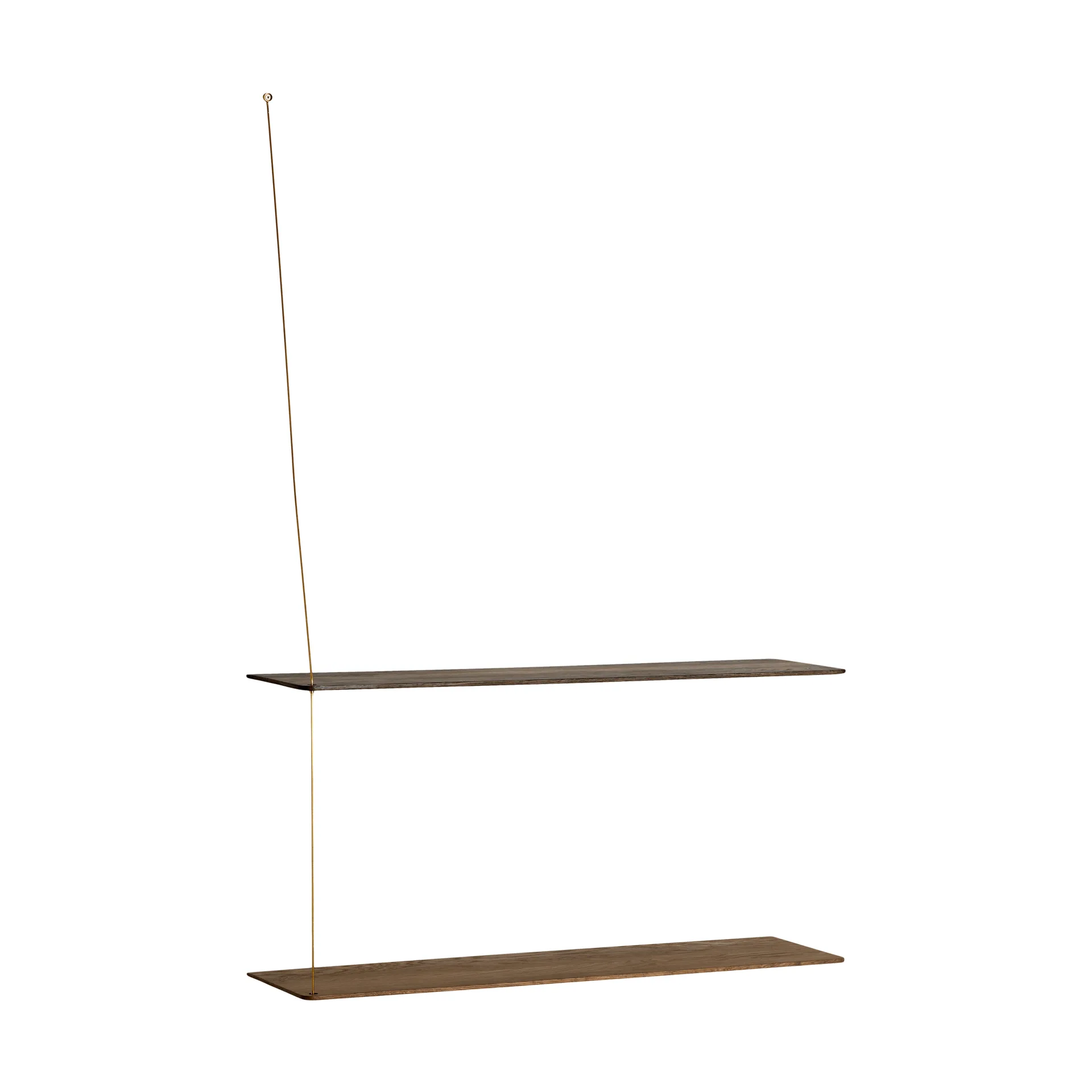 Stedge hylla, Rökt ek-mässing, 80 cm, 2 hyllplan Woud