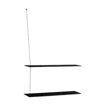 Stedge hylla - Svart ek, 80 cm, 2 hyllplan - Woud