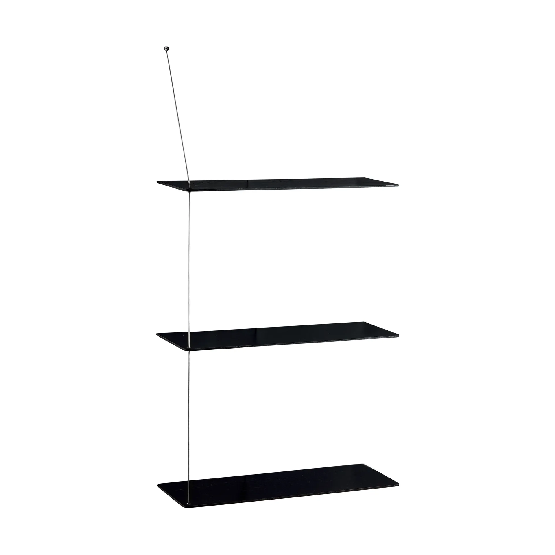 Stedge hylla, Svart ek-borstat stål, 60 cm, 3 hyllplan Woud