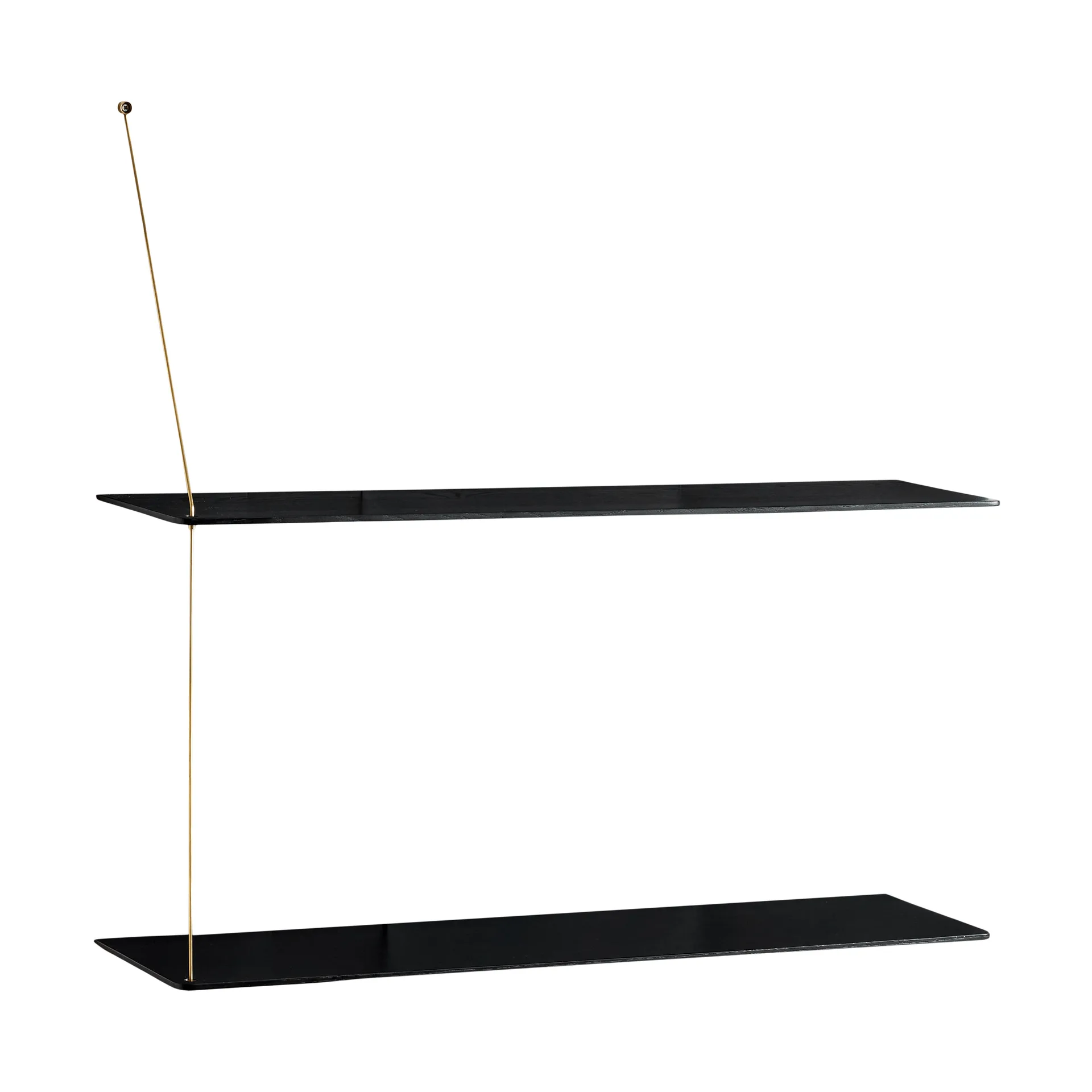 Stedge hylla, Svart ek-mässing, 80 cm, 2 hyllplan Woud