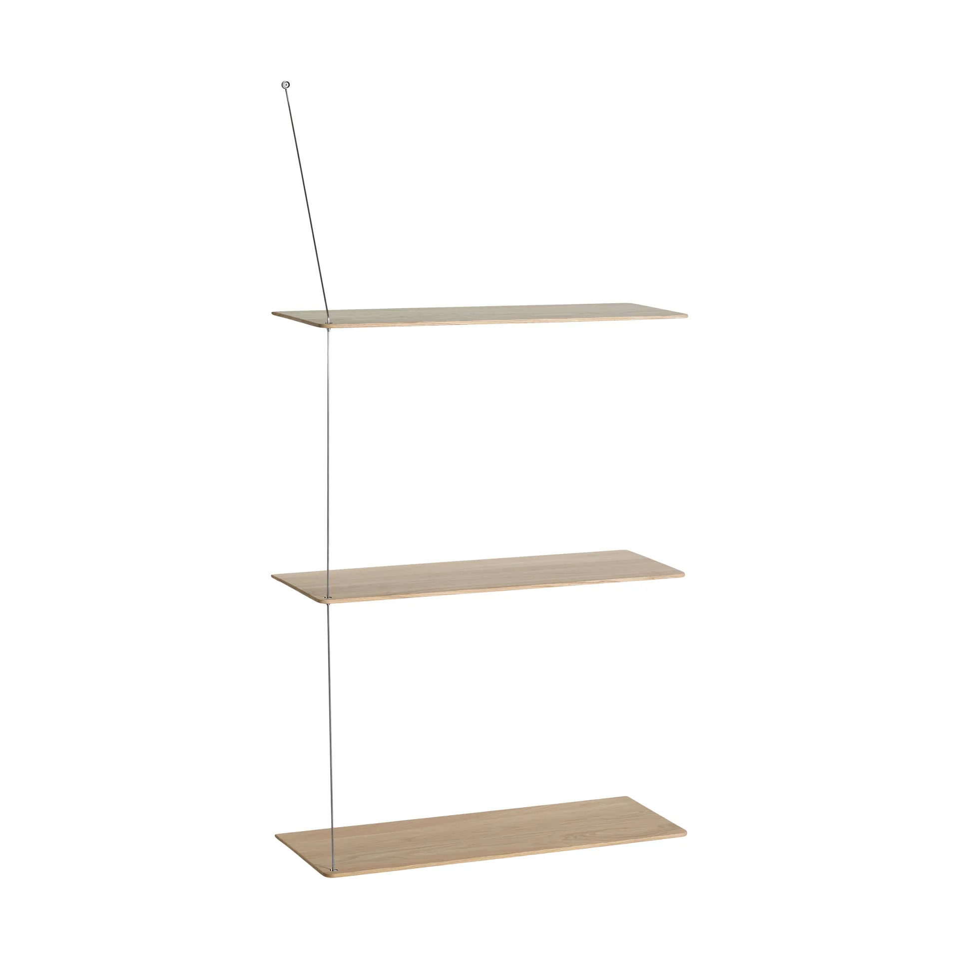 Stedge hylla, Vitpig ek-borstat stål, 60 cm, 3 hyllplan Woud