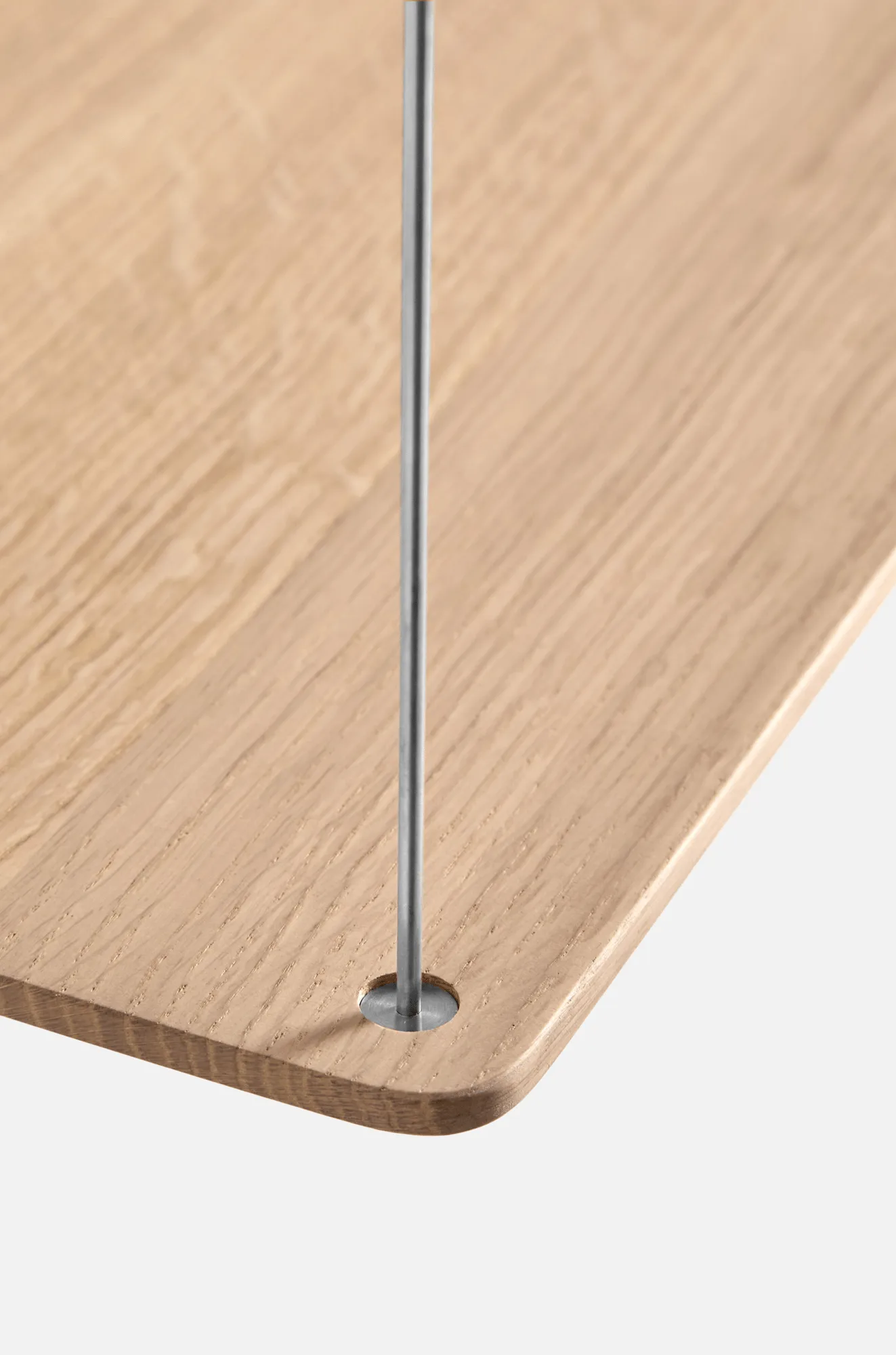 Stedge hylla, Vitpig ek-borstat stål, 60 cm, 3 hyllplan Woud