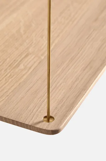 Stedge hylla - Vitpig ek-mässing, 60 cm, 2 hyllplan - Woud