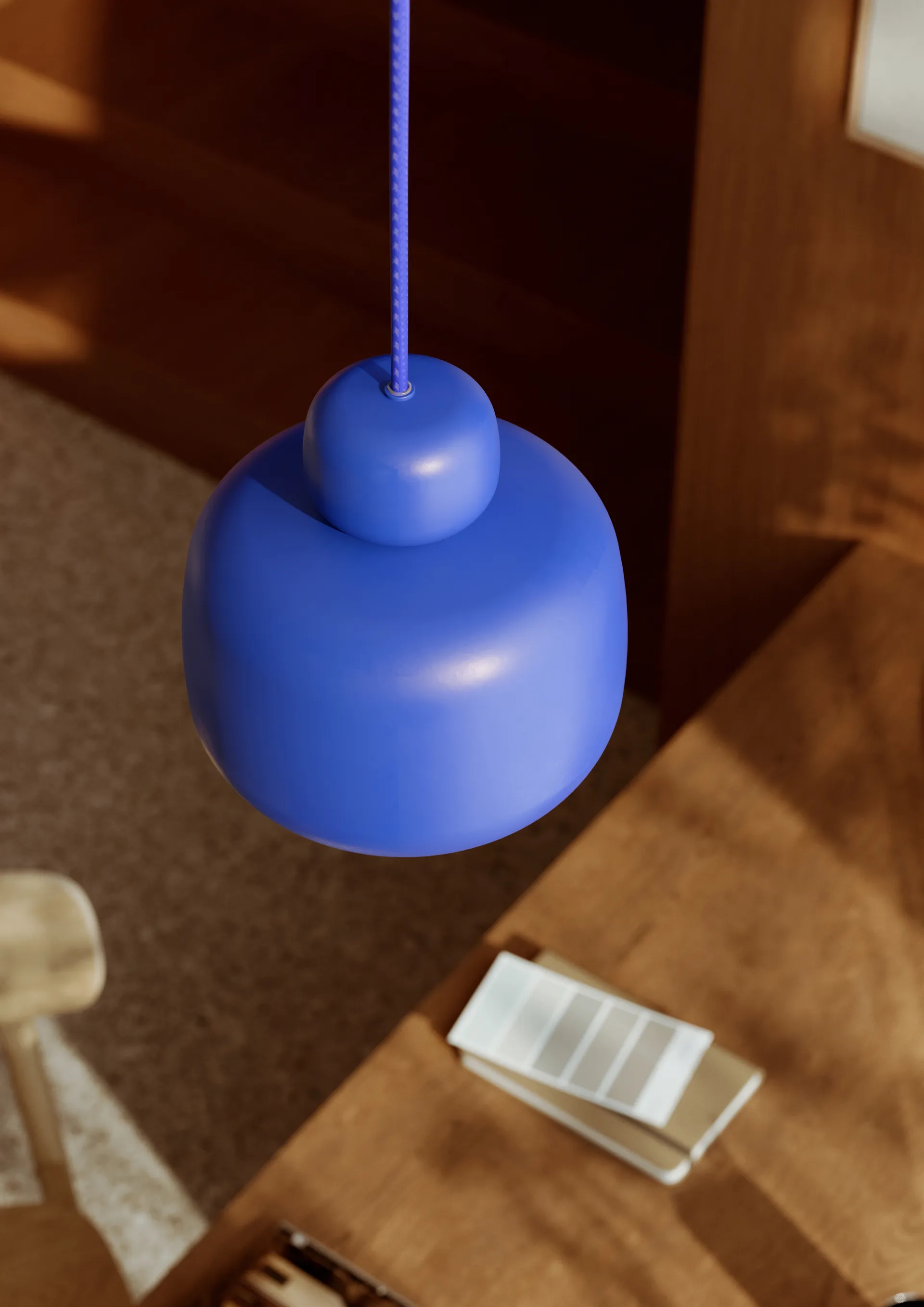 Stone pendel opalglas, Cobalt blue Woud