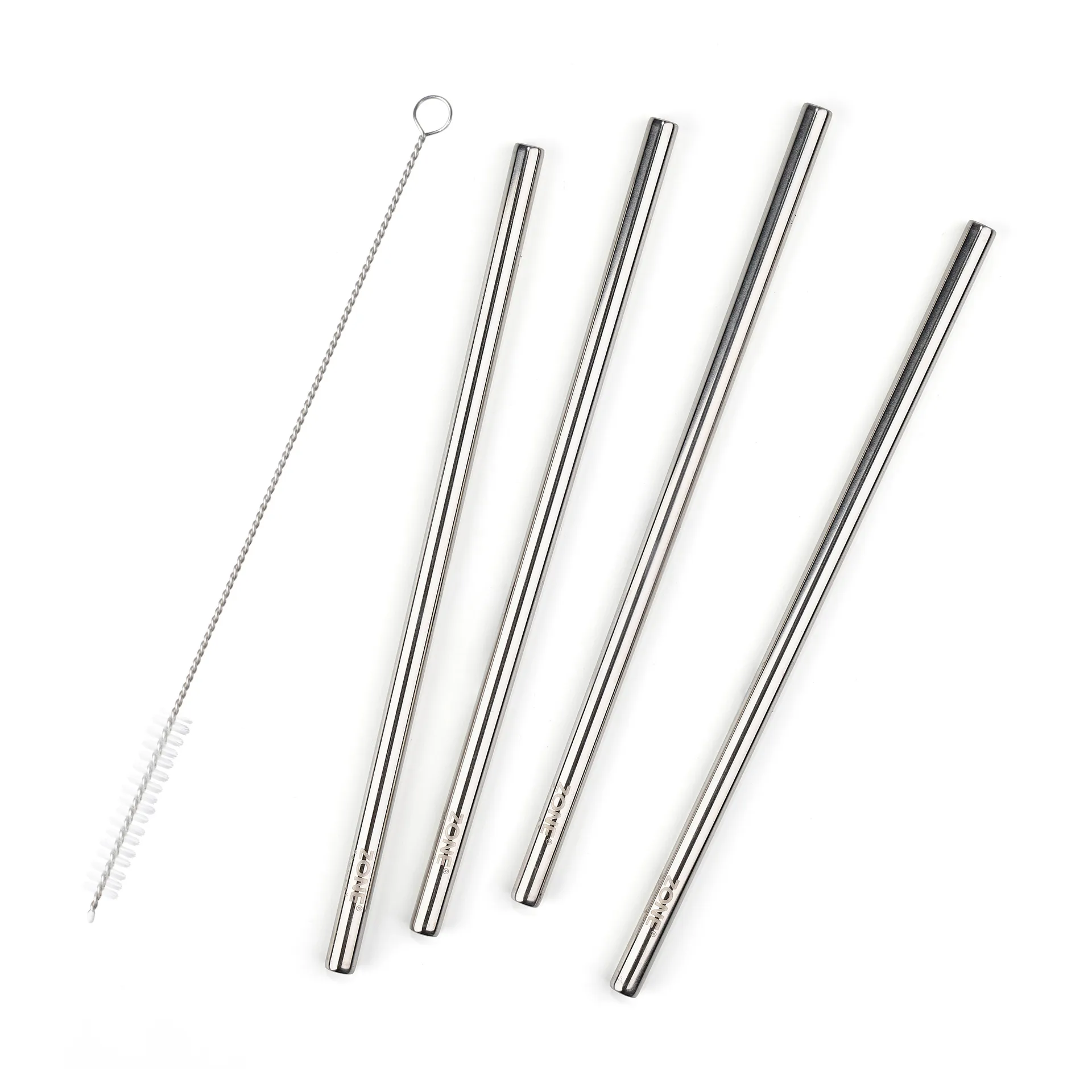 Rocks sugrör 21,5 cm 4-pack, Polished steel Zone Denmark