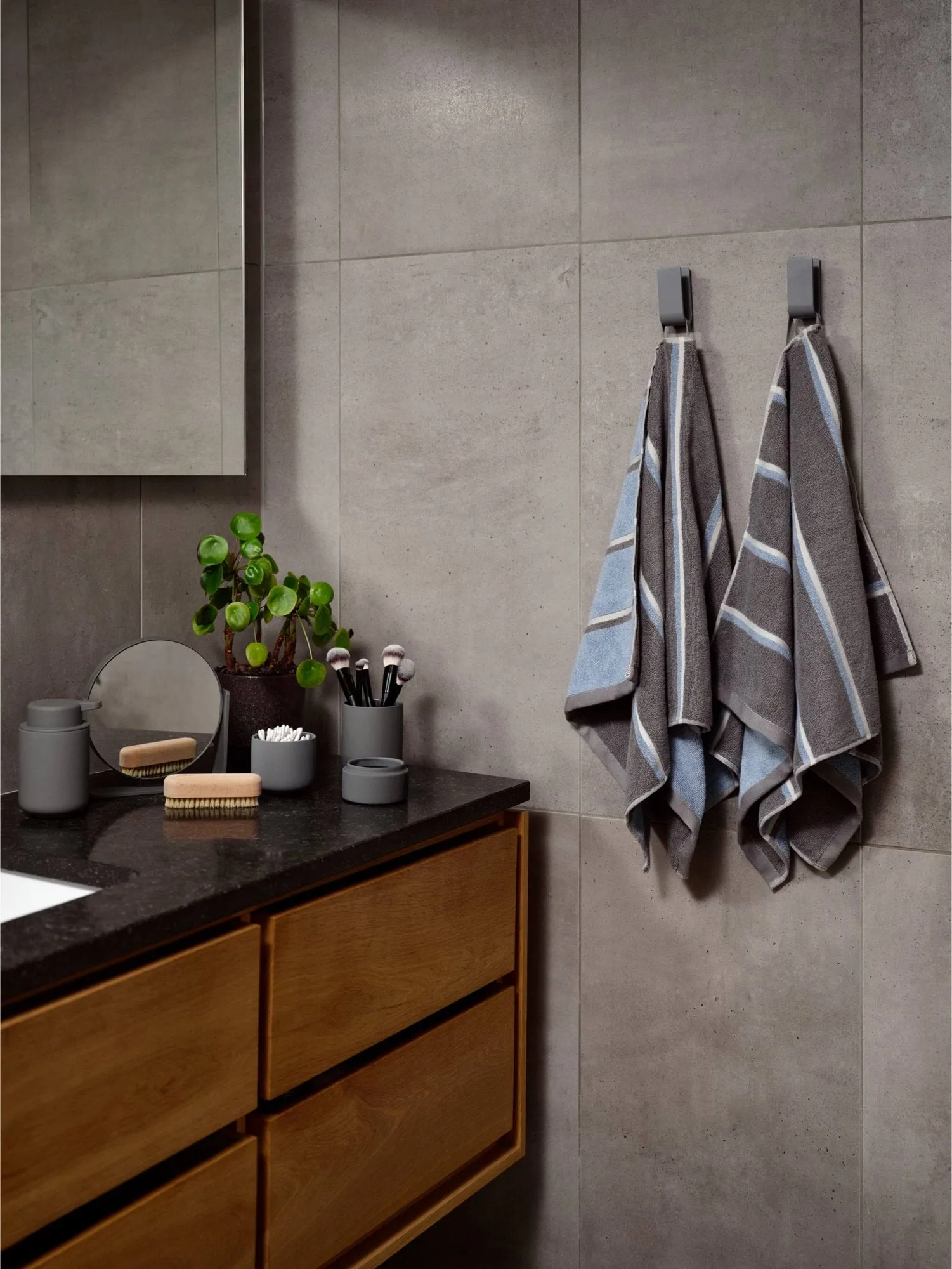 Sauna Handduk, Grey-blue fog-soft grey, 50x100 cm Zone Denmark