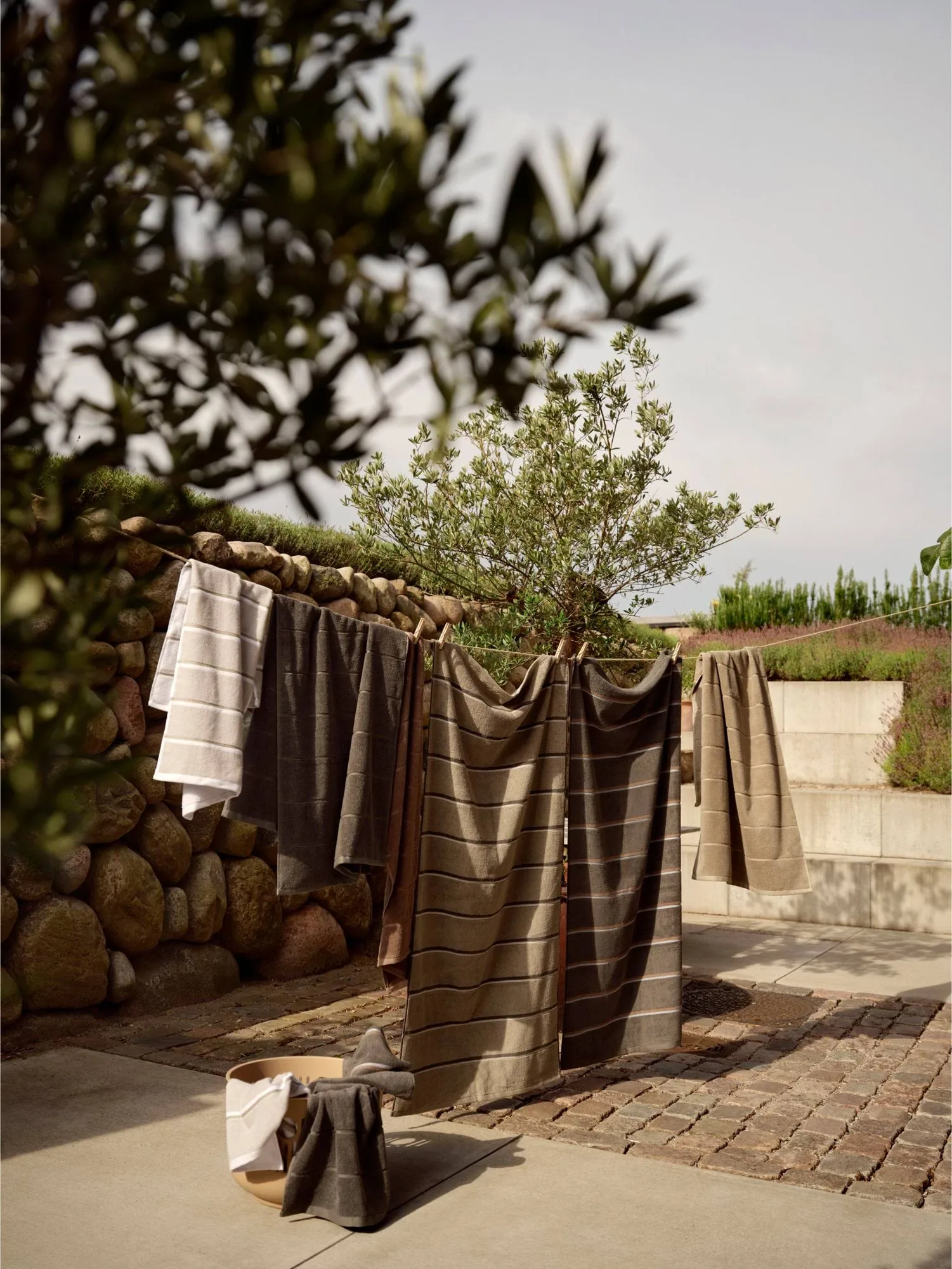 Sauna Handduk, Grey-blue fog-soft grey, 70x140 cm Zone Denmark