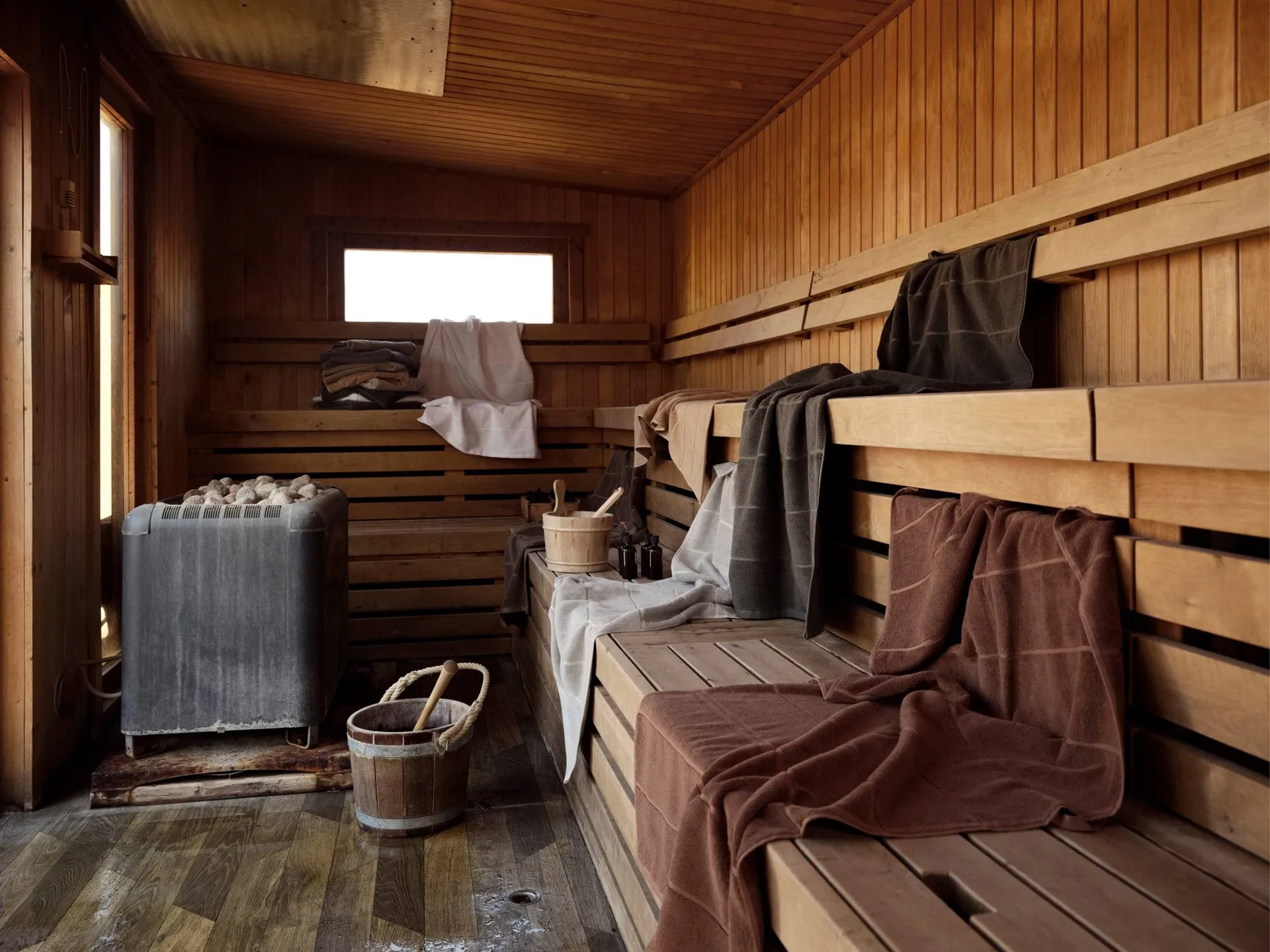Sauna Handduk, Grey-blue fog-soft grey, 70x140 cm Zone Denmark