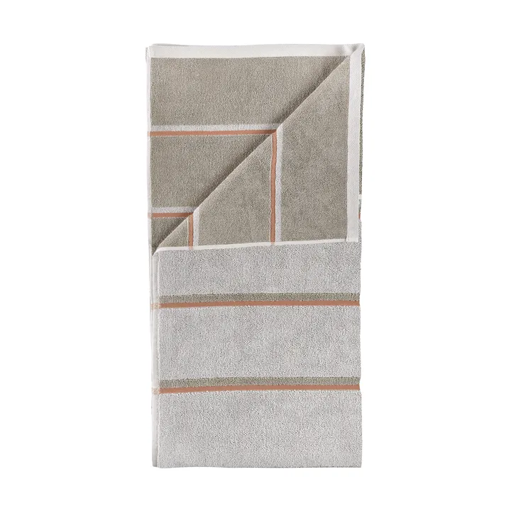 Sauna Handduk - Soft grey-eucalyptus-terracotta, 50x100 cm - Zone Denmark