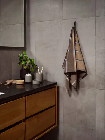 Sauna Handduk - Taupe-camel-sky blue, 50x100 cm - Zone Denmark