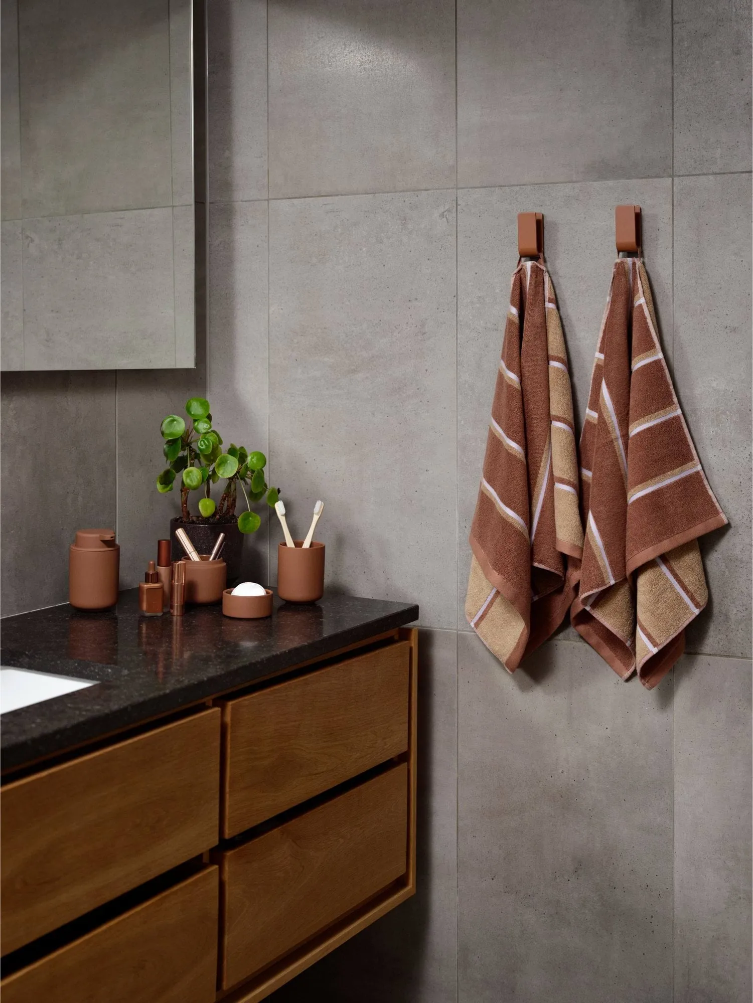 Sauna Handduk, Terracotta-camel-lupine, 50x100 cm Zone Denmark