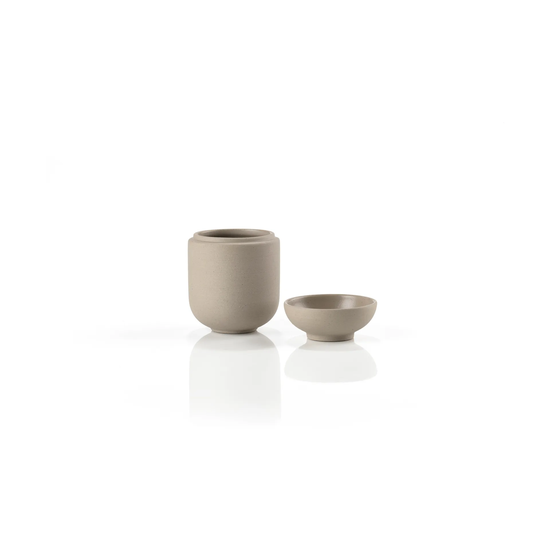 Sensu burk med lock Ø6,5x9 cm, Taupe Zone Denmark