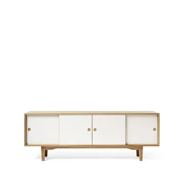 Moodi 180 sideboard - vit/ek, ekstomme - Zweed