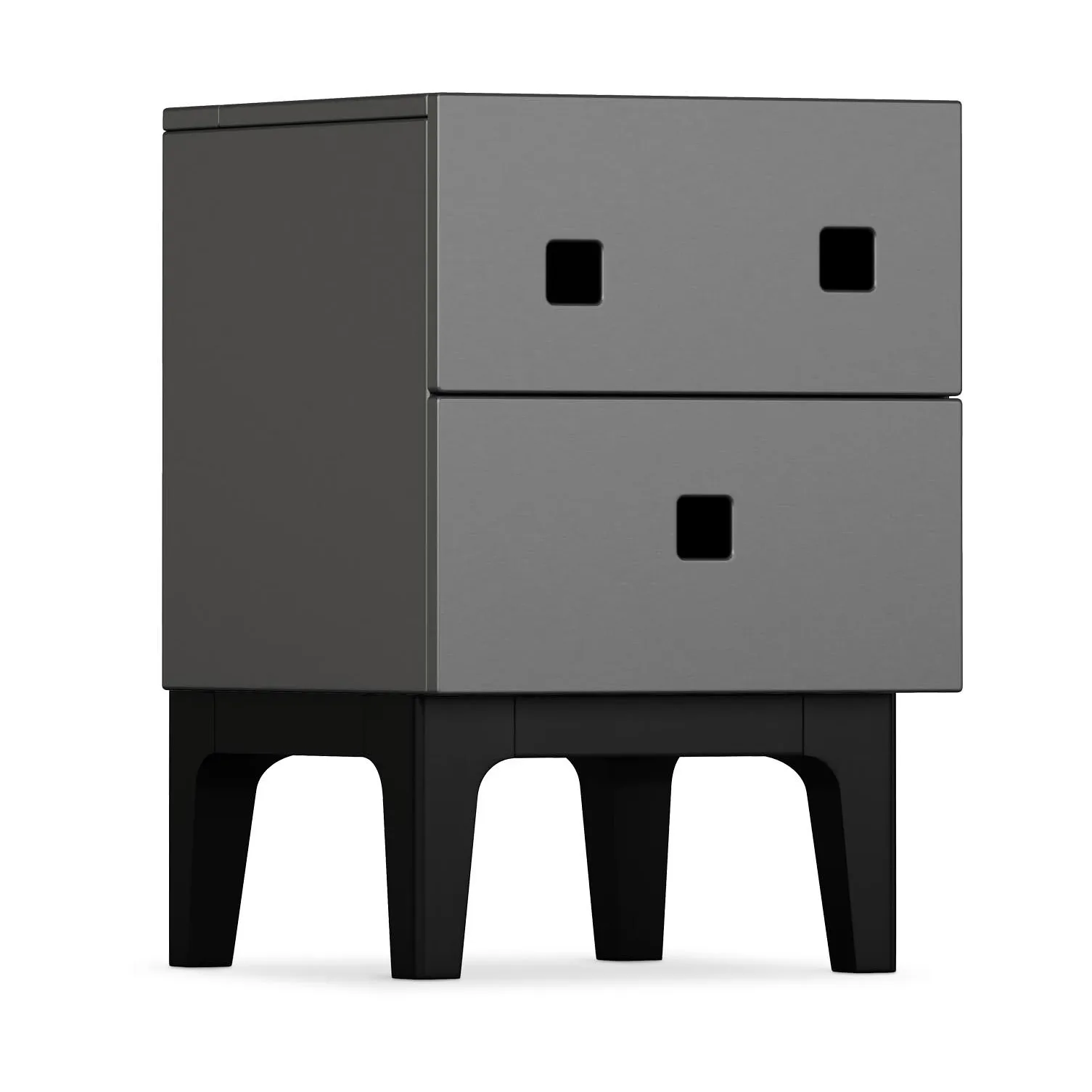 Peep S1 sängbord, Slate grey, svartlack Zweed