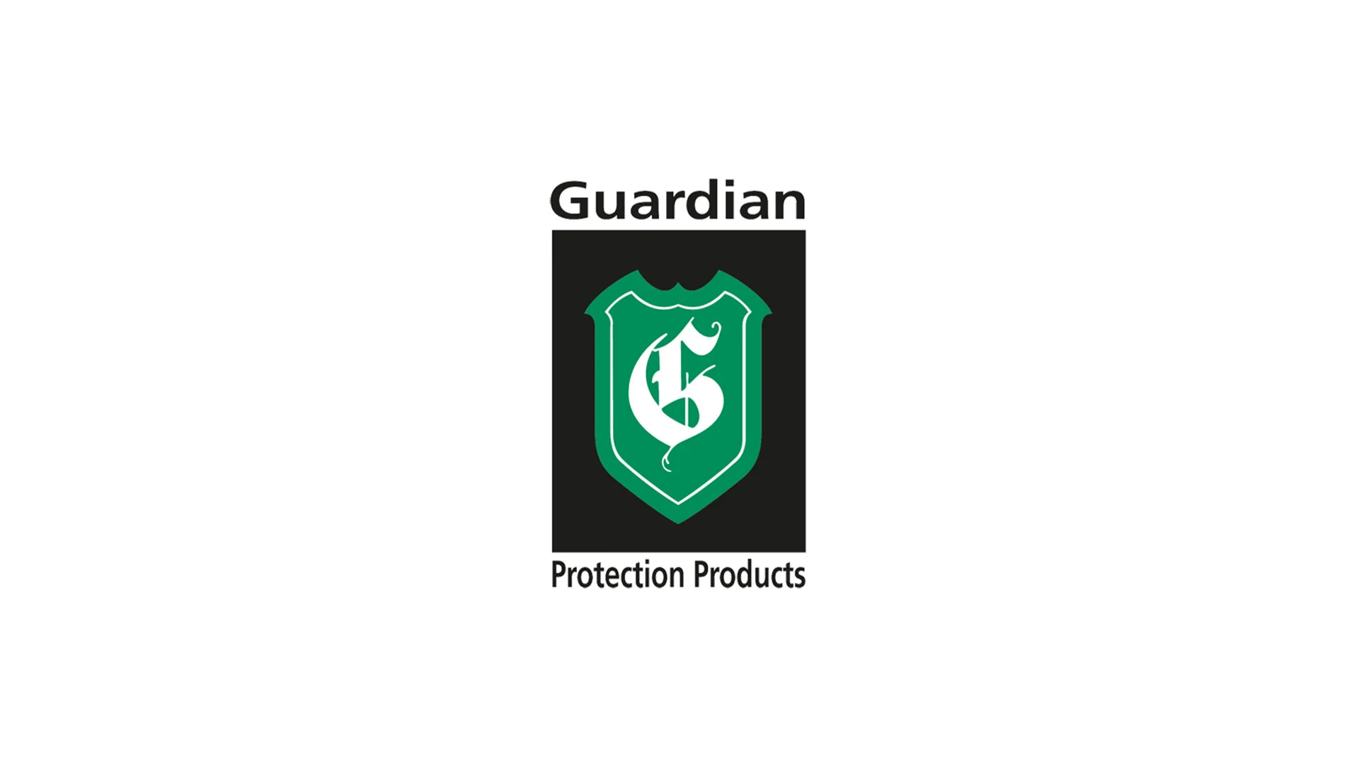 Guardian Protection Products-logotyp med en grön sköld och ett vitt, stiliserat "G".